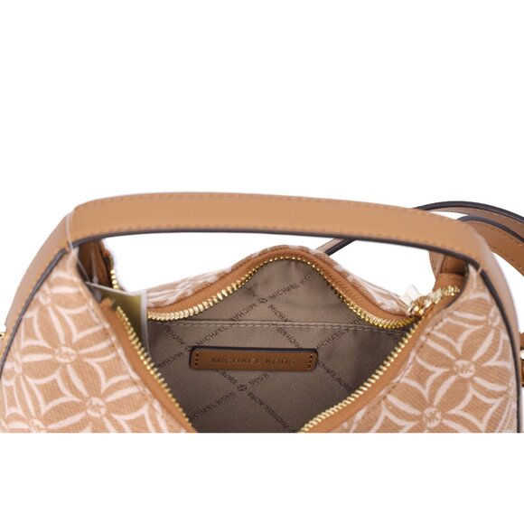 Michael Kors Ember Small Shoulder Crossbody Bag MK Jacquard Deer Tan Multi - Picture 6 of 7